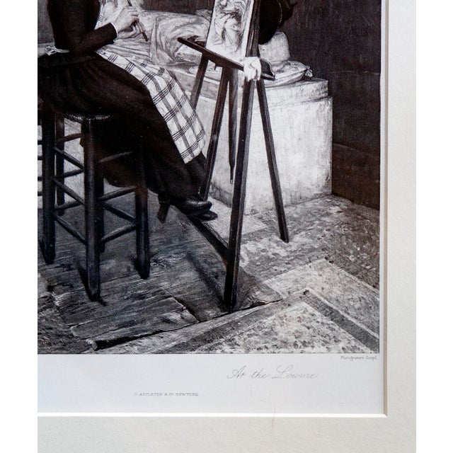 Late 19th Century Framed Print From Etching of Artist in the Louvre For Sale In Los Angeles - Image 6 of 7