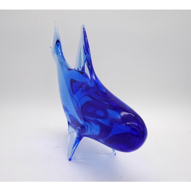 Vintage Murano Glass Shark in Cobalt Blue, 1980s For Sale - Image 4 of 9