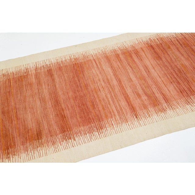 1960s Vintage Kilim Handmade Red Geometric Wool Runner For Sale In New York - Image 6 of 11