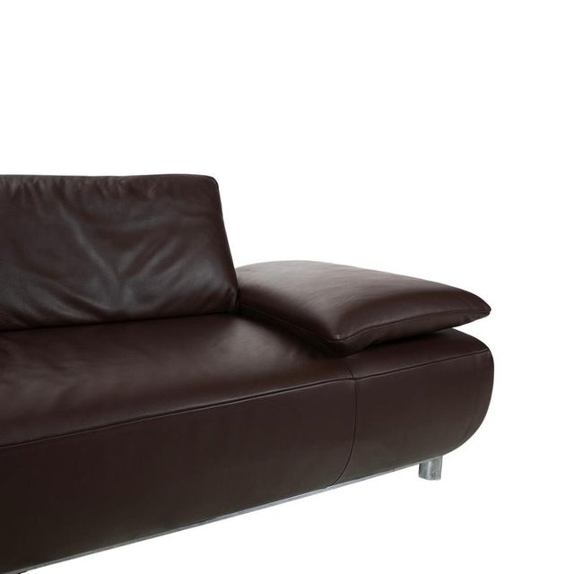 Animal Skin Volare Leather 3-Seater Brown Manual Function Sofa from Koinor For Sale - Image 7 of 17