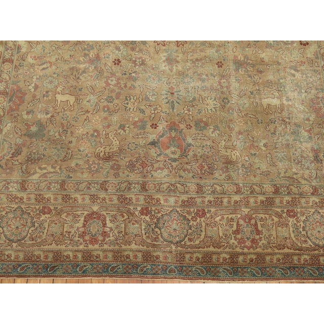 Pictorial Persian Tabriz Rug rug no.9868 For Sale - Image 11 of 13
