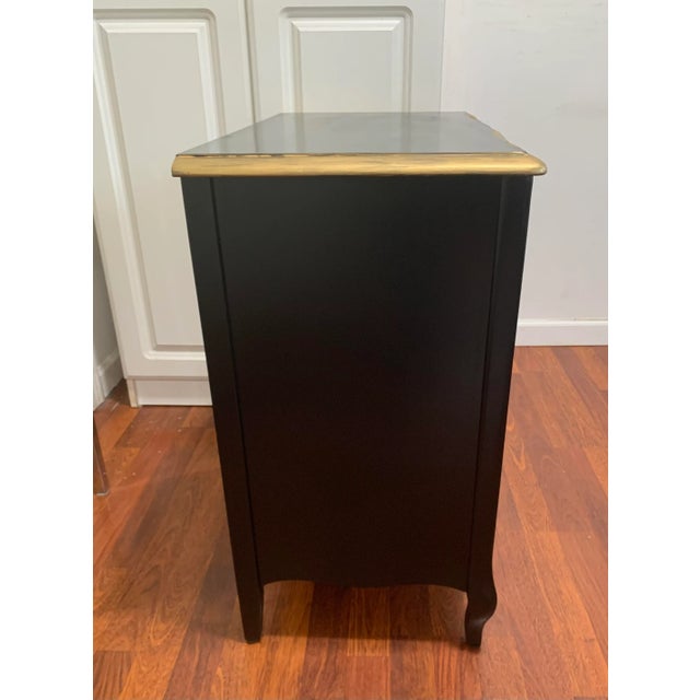 1960s Bedroom Nightstand Chest Cherry Black Painted Vintage For Sale - Image 5 of 9