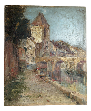 Carranza, Landscape with Garden & Flowers, 1920s-1940s, Oil Painting