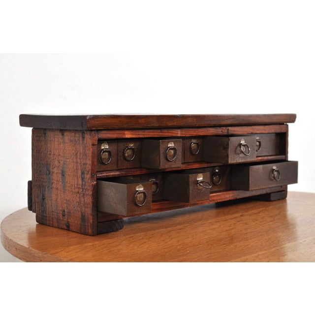 Brown Vintage Haberdashery Tabletop Chest of Drawers in Oak and Pine, 1920s For Sale - Image 8 of 12