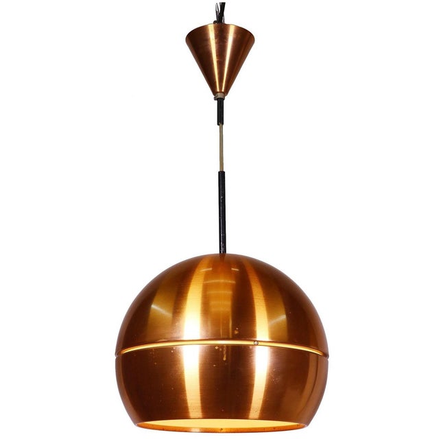 1960s Mid-Century Modern Copper Pendant Lamp, 1960s, Denmark For Sale - Image 5 of 5