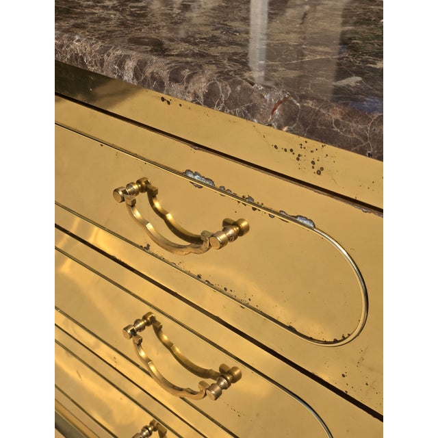 Stone Brass Clad Dresser With Marble Top by Harden Furniture Company For Sale - Image 7 of 18