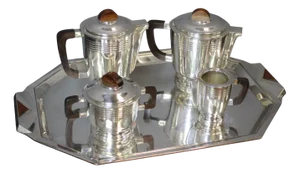 Coffee and Tea Service in Silver Metal, 1930