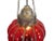 Indian Vintage Indian Red Glass Pumpkin Pendant Light For Sale - Image 3 of 5