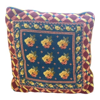 Vintage Embroidered Pillow For Sale