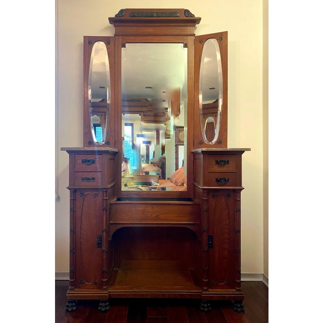 Art Deco Dressing Table with Mirror and Drawers, 1920s For Sale - Image 13 of 13