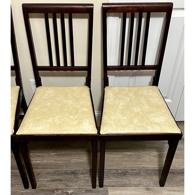 Brown Vintage Mid 20th Century Leg-O-Matic Folding Chairs- Set of 4 For Sale - Image 8 of 12