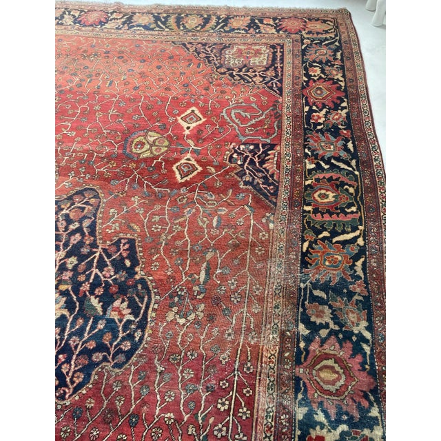 1900's Antique Rug with Dainty Flora & Suspended Vines Design 10.5 x 13.3 For Sale - Image 9 of 13