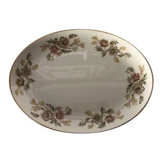 Vintage Aladdin by Aldisco Golden Elegance Pattern Oval Serving Platter For Sale