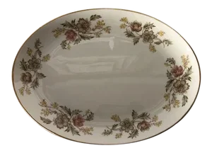Vintage Aladdin by Aldisco Golden Elegance Pattern Oval Serving Platter