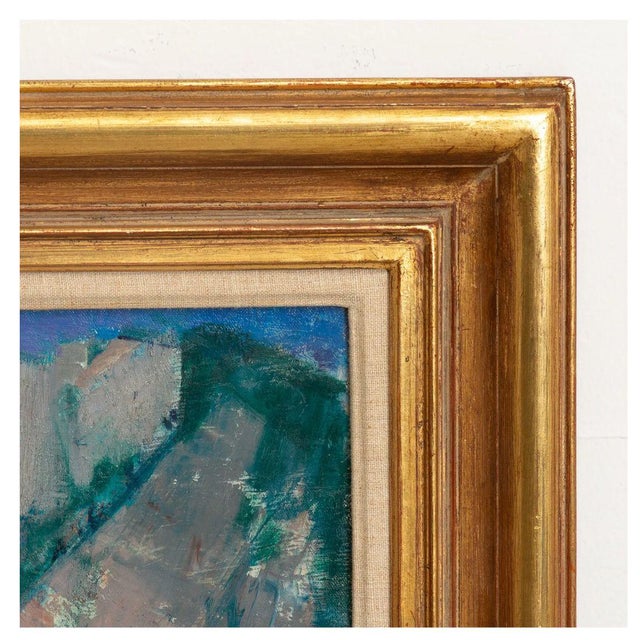 Abstract Expressionism Signed and Framed Oil on Canvas Bridge View For Sale - Image 3 of 4