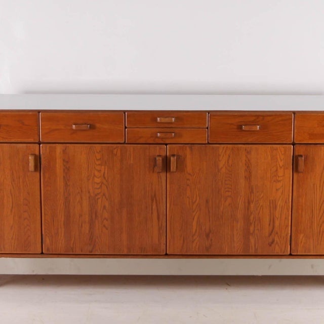 Sideboard in Oak and Brushed Aluminum, 1980s For Sale - Image 18 of 18