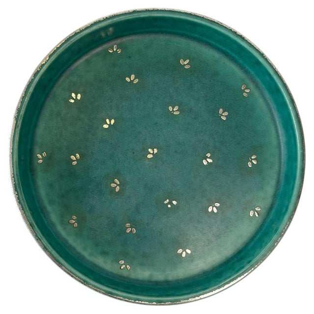 Argenta Bowl in Turquoise Ceramic by Wilhelm Kåge for Gustavsberg, Sweden, 1950s For Sale - Image 11 of 11