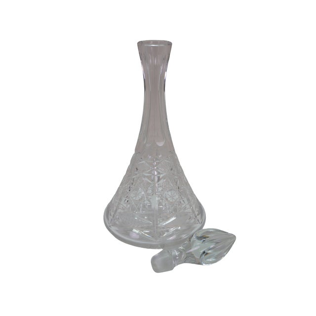 American Vintage American Brilliant Cut Crystal Liquor Wine Bar Bottle Decanter For Sale - Image 3 of 17