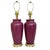 Striking pair of vintage oxblood ceramic table lamps featuring richly colored glazed bodies, polished brass bases and...