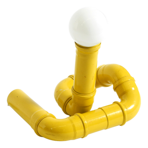 Pop Art Yellow Table Lamp with Plastic Tubing by Wavin, 1970s