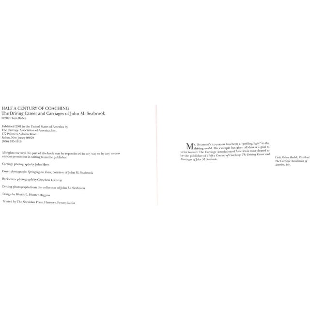 "Half a Century of Coaching: The Driving Career & Carriages of John M. Seabrook" 2001 Ryder, Tom For Sale - Image 4 of 12