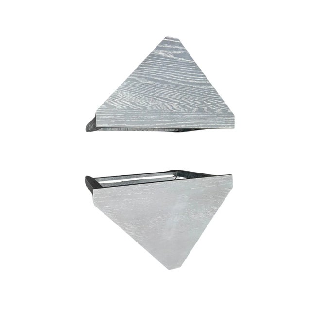 Wood Ethan Allen Lyons Triangle Accent Table - Set of 2 For Sale - Image 7 of 12