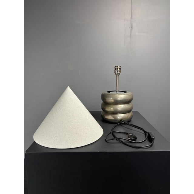 Mid-Century Modern French Silver Plated Table Lamp, 1950s For Sale - Image 16 of 18