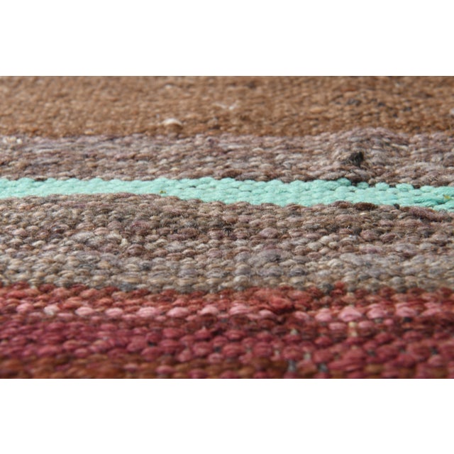 Islamic 1970s Vintage Handmade Wool Cotton Brown Runner Rug For Sale - Image 3 of 11