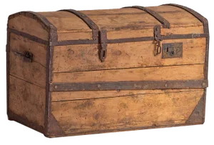 Antique Washed Wood Chest, 1900s
