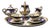 Antique Hand-Painted Floral Service in Limoges Porcelain from Marquise de Sevigne, 1890, Set of 8 For Sale