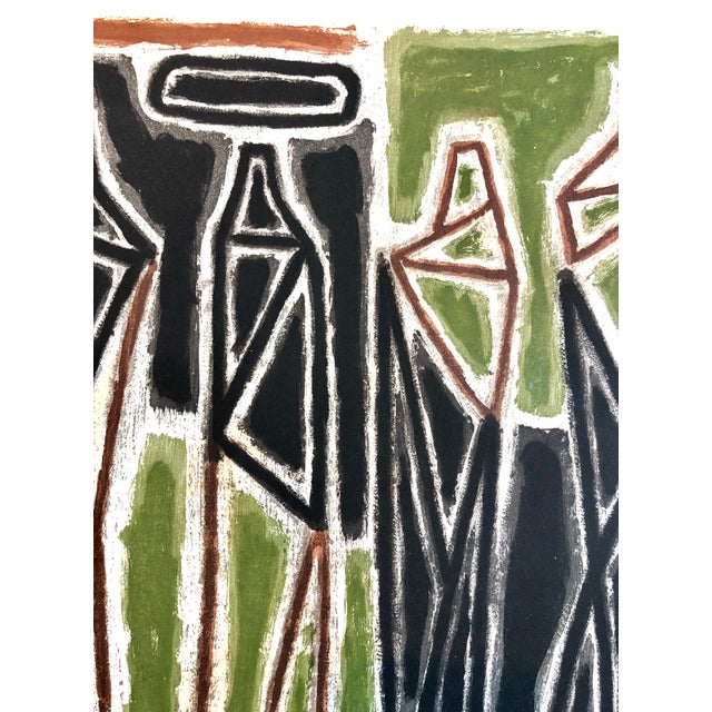 1950s Aharon Kahana, 1959 Israeli Aharon Kahana Modernist Aquatint Etching Judaica Rabbi & Students, c.1959 For Sale - Image 5 of 6