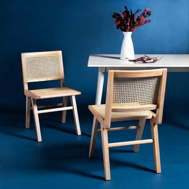 Contemporary Hattie French Cane Dining Chair - Natural, Set of 2 For Sale - Image 3 of 11