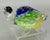 Colorful vintage hand blown figurine of an adorable turtle.
