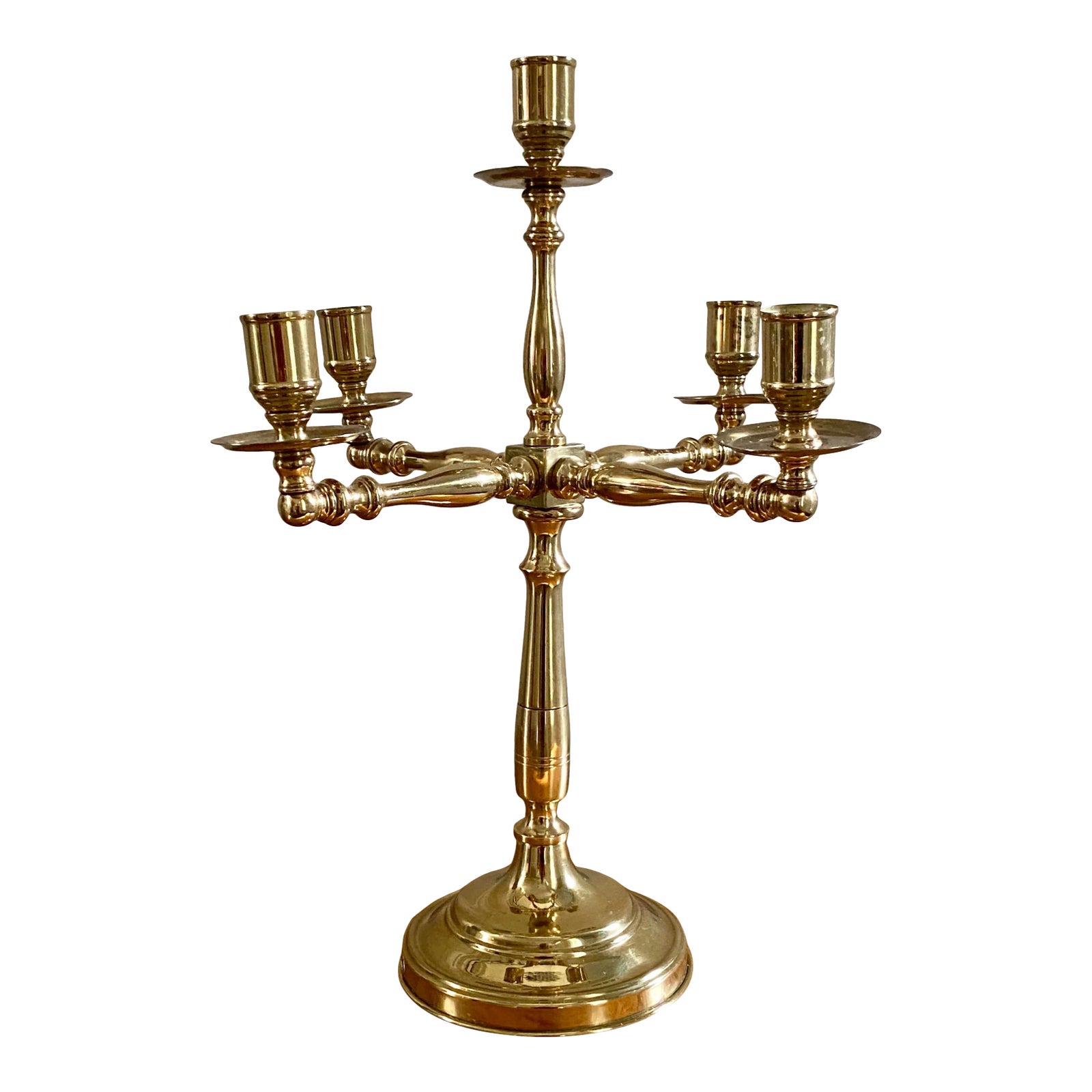 Vintage Brass Five Candle Table Candelabra Chairish
