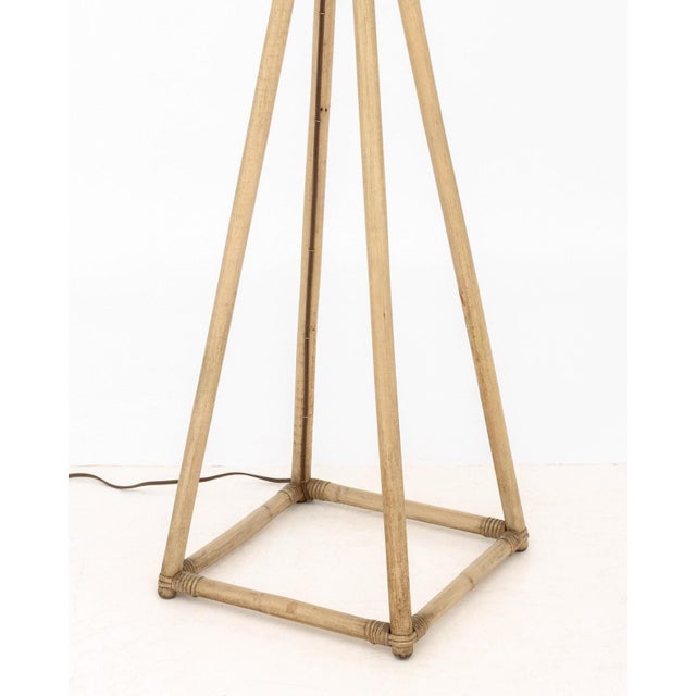 Modern Bamboo Pyramid Floor Lamp For Sale - Image 4 of 6