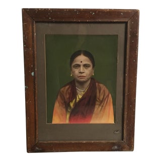 Vintage Indian Hand Tinted Photograph For Sale
