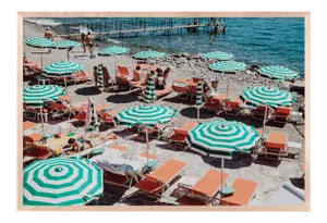 Portofino Sunbathing by Natalie Obradovich in Natural Maple Framed Paper, Small Art Print