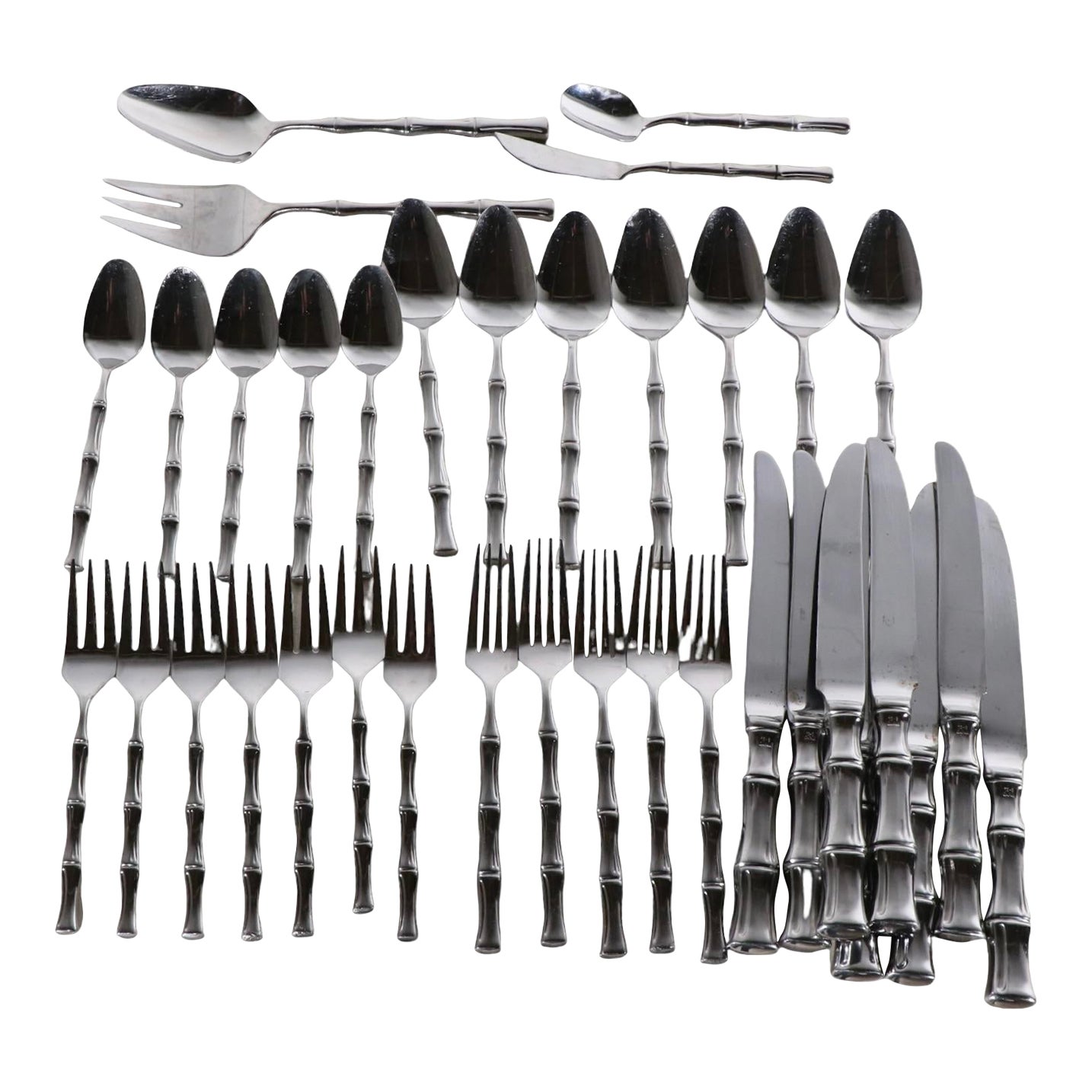 36 Pc Set of Bamboo Supreme Cutlery 18 8 Stainless Steel by Towle