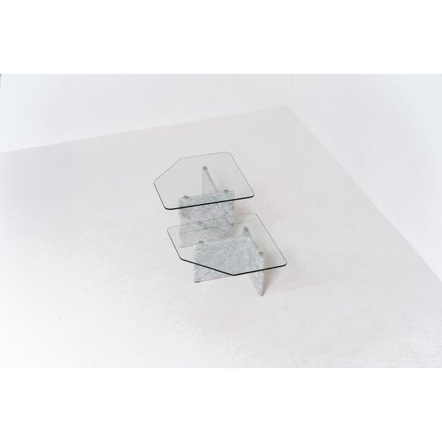 Marble & Glass Coffee Tables, Set of 2 For Sale - Image 10 of 11