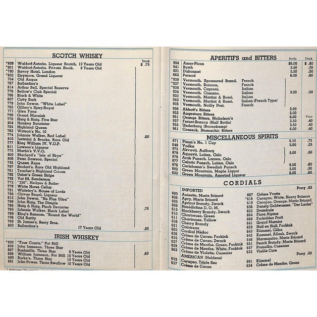 Paper "Wine List: The Waldorf Astoria" Book 1938 For Sale - Image 7 of 11