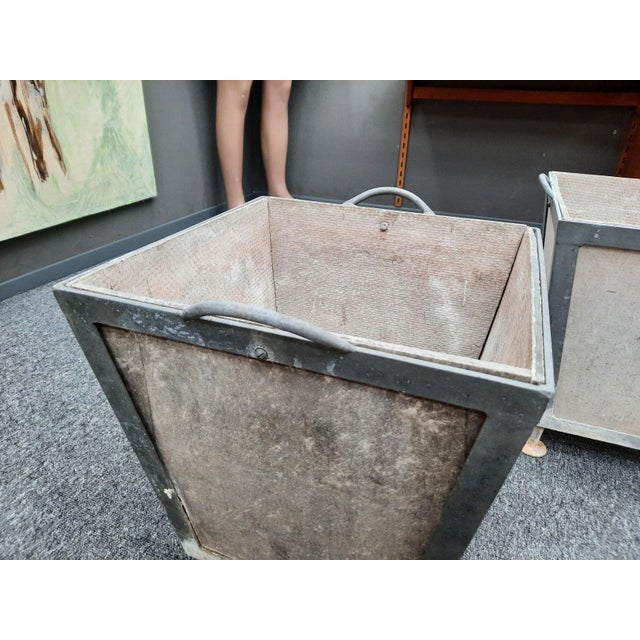 Metal Brutalist Planters, 1950s, Set of 2 For Sale - Image 7 of 13