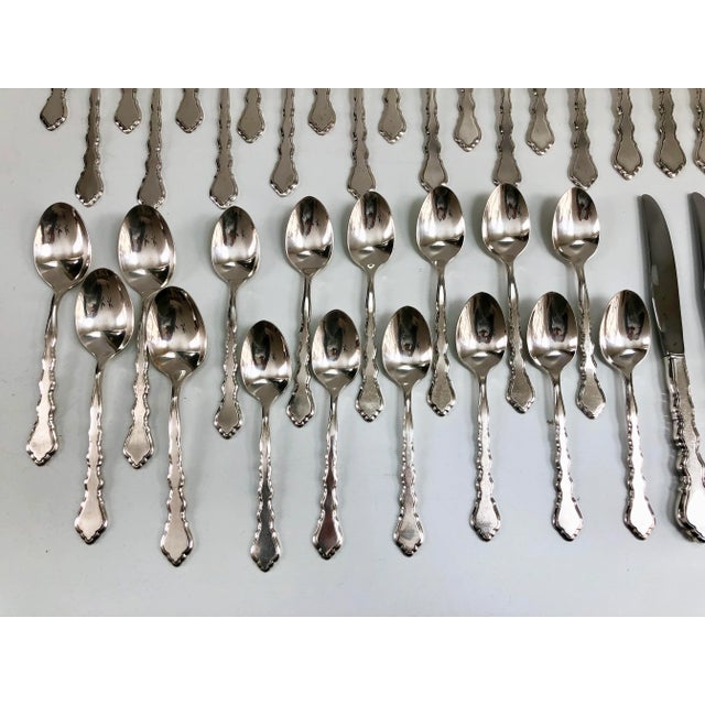 Silver Vintage Oneida "Duet" Community Silverplate Flatware Service - Set of 64 For Sale - Image 8 of 13