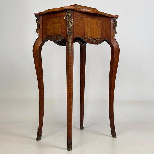 Wood Antique French Walnut Cabinet with Figural Brass Mounts, 1800s For Sale - Image 7 of 12