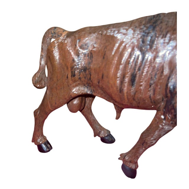 Manfred Gettman Attrib. Brown & Black Obsidian Bull Sculpture. Germany, 20th C. For Sale - Image 4 of 10