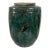 Vintage Chinoiserie Glazed Turquoise Rustic Jar/Urn W/Birds For Sale