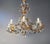 Metal 1950s Amber Crystal Glass Brass Flower Chandelier For Sale - Image 7 of 13