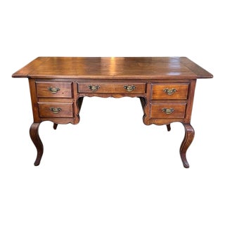 19th Century French Provençal Walnut Knee Hole Desk For Sale