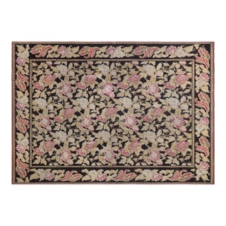 19th Century Russian Bessarabian Floral Handmade Wool Rug For Sale