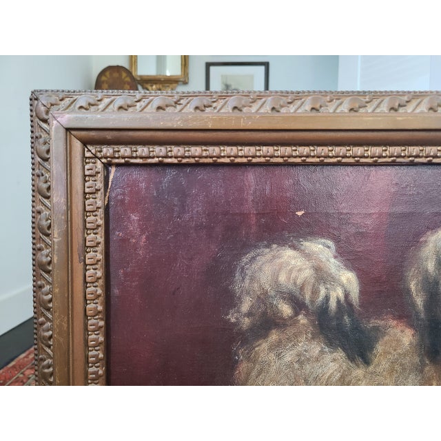 Moody Antique Oil Painting Portrait of a Norfolk Terrier Dog For Sale In Los Angeles - Image 6 of 18