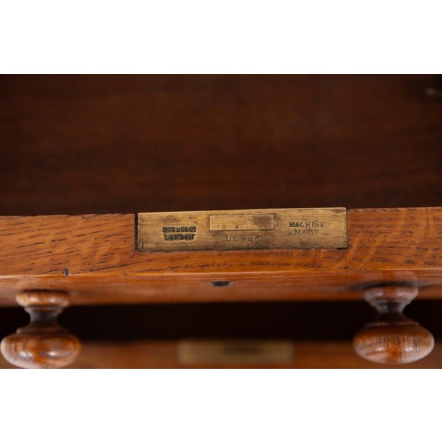 Victorian Pedestal Desk in Oak, 1860 For Sale - Image 6 of 8